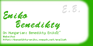 eniko benedikty business card